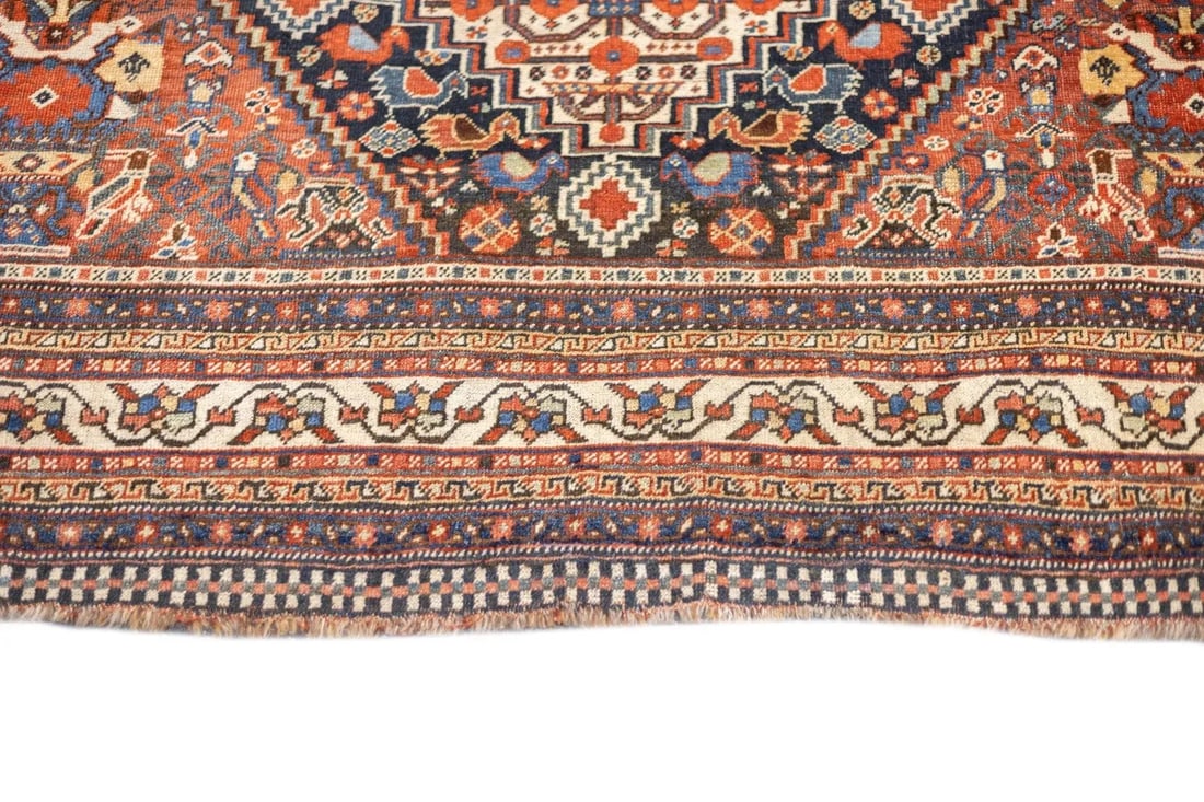 Late 18th Century Antique Persian Qashqai Rug 5'10'' x 8'2'' - 8