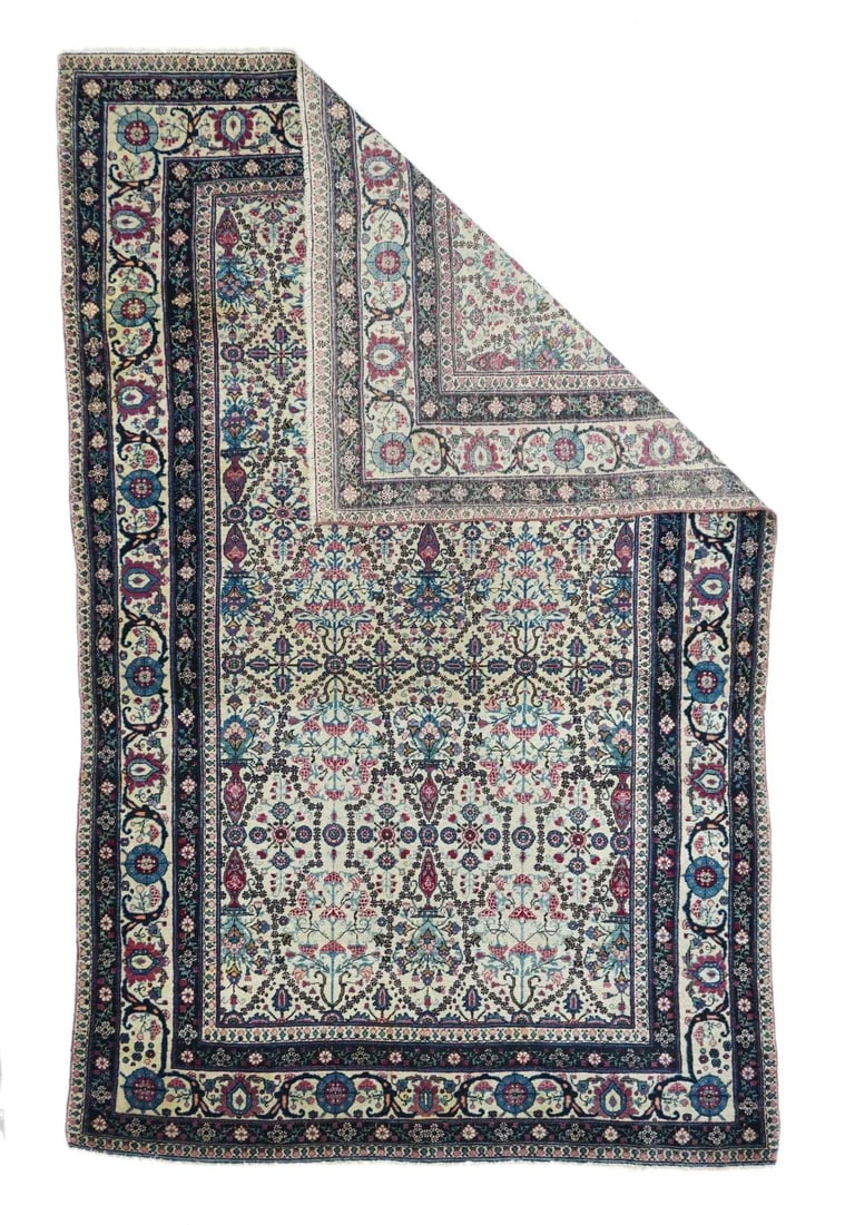 Late 18th Century Antique Persian Tehran Rug 4'3'' x 6'9'' - 2