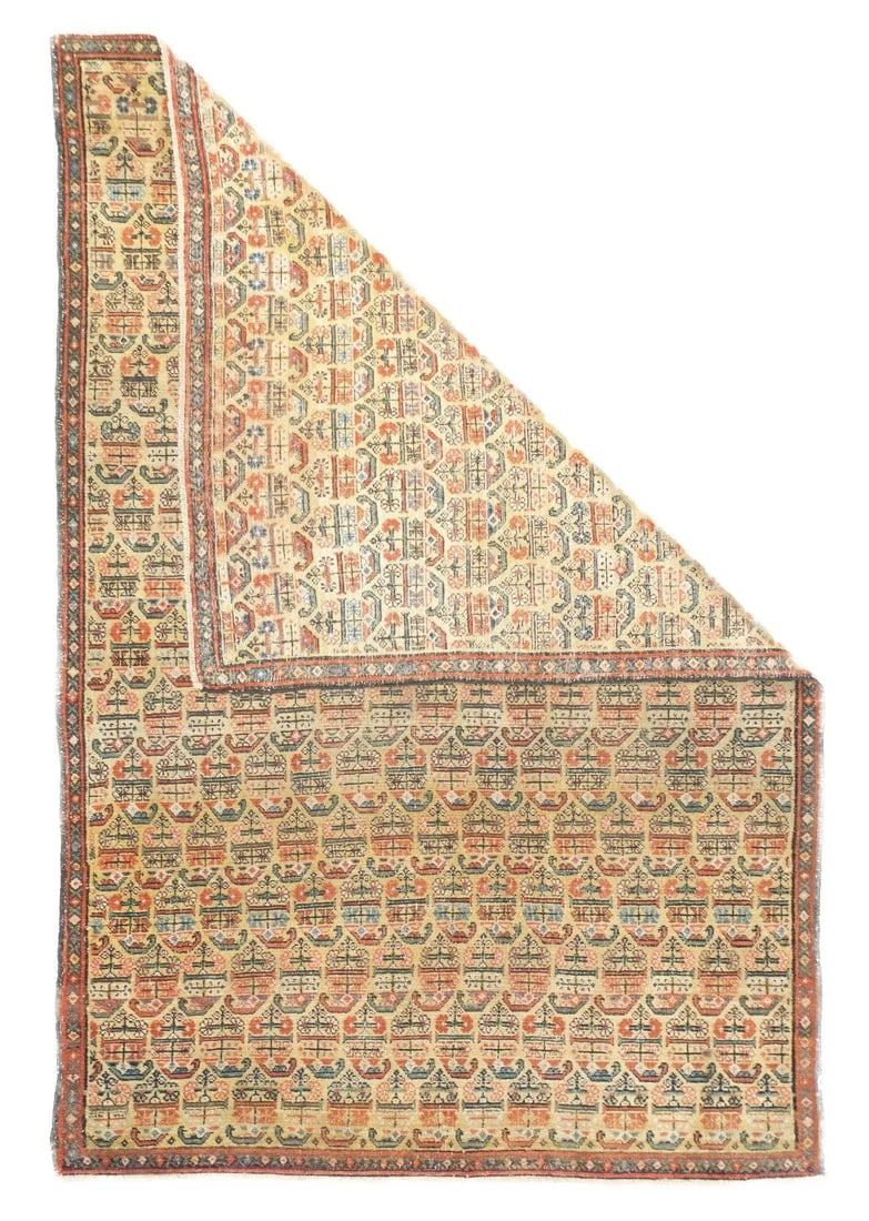 Late 18th Century Antique Persian Farahan Rug 3'3'' x 4'9'' - 4