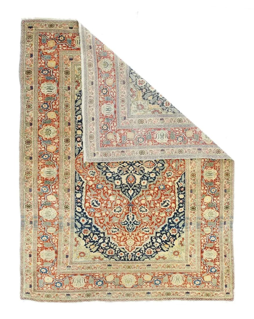 Late 18th Century Antique Tabriz Haji Jalili Rug 4'3'' x 6'2'' - 2
