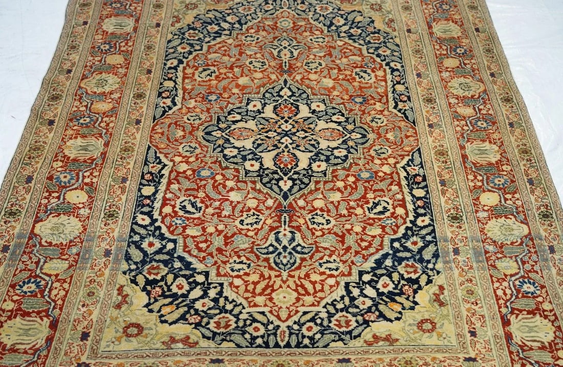 Late 18th Century Antique Tabriz Haji Jalili Rug 4'3'' x 6'2'' - 6