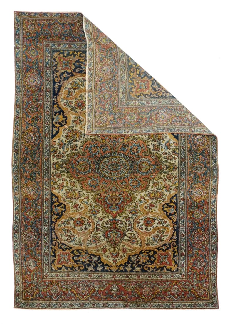 Antique Persian Tehran Rug 4'5'' X 6'10'' - 2