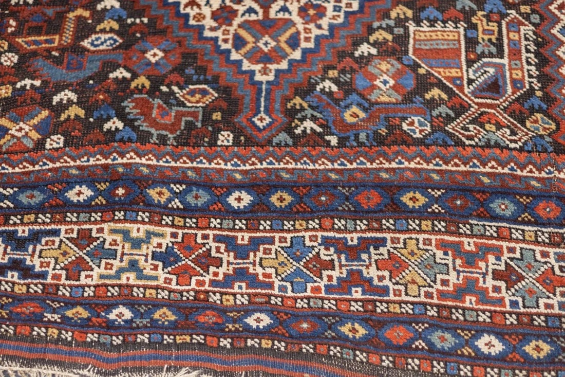 Antique Persian Qashqai Rug 4'7'' x 6'5'' - 11