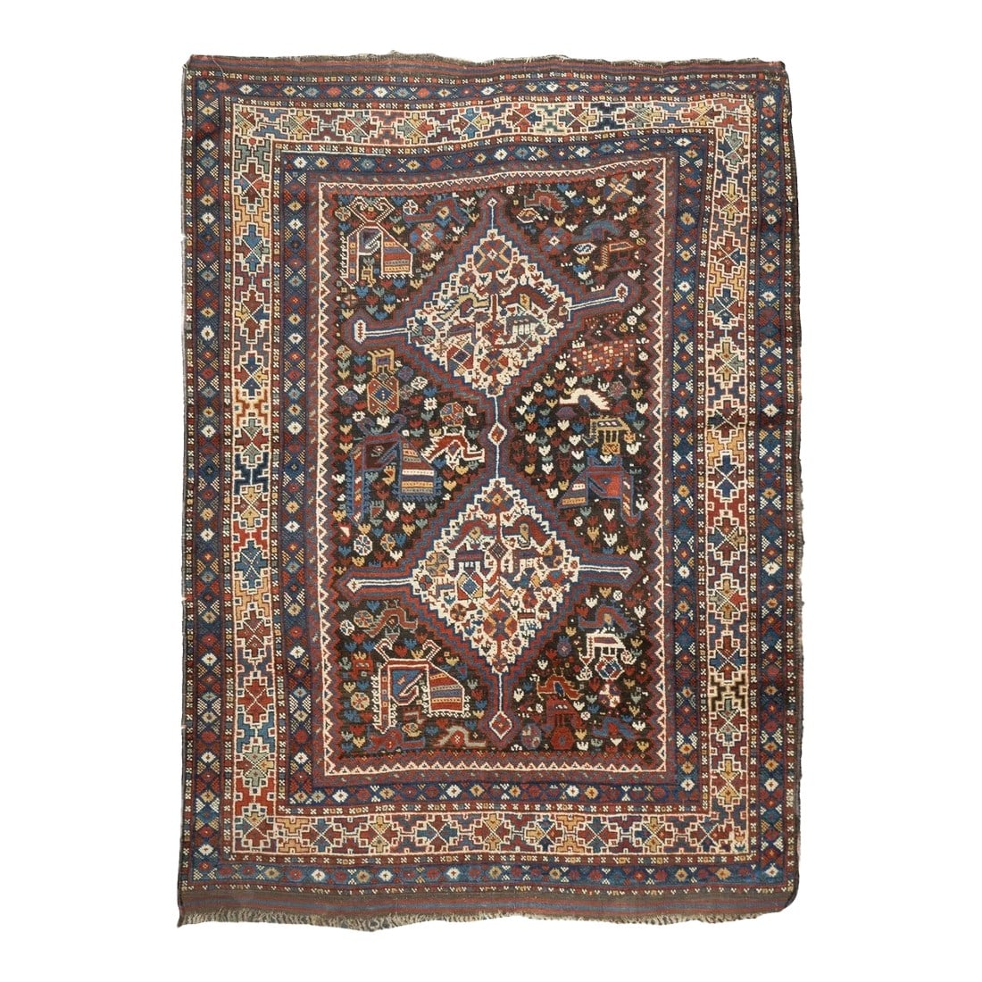 Antique Persian Qashqai Rug 4'7'' x 6'5'' (1 of 12)