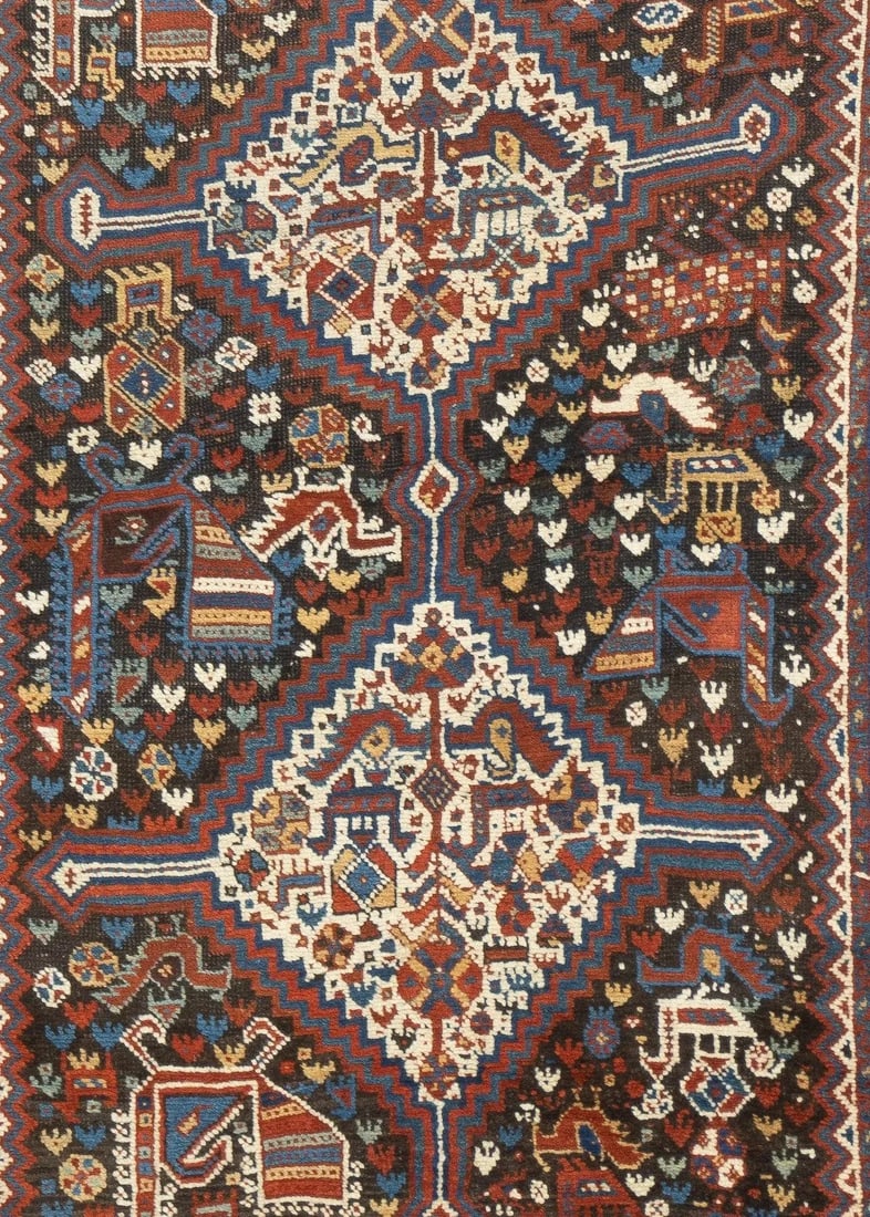 Antique Persian Qashqai Rug 4'7'' x 6'5'' - 6