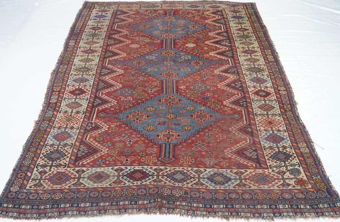 Antique Qashqai Rug 4'5'' x 7'7'' - 12