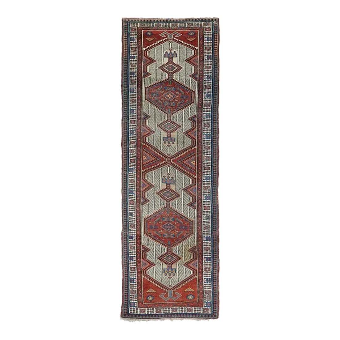 Late 18th Century Antique Sarab Rug 3'2'' x 10'8'': Antqiue Sarab Rug 3'2'' x 10'8''. From a corner of the NW Persian Heriz triangle, this town and surrounding villages specialises in wool foundation, robustly woven runner (kenares) with important