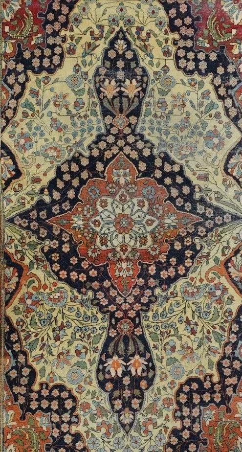 Antique Mohtasham Kashan Rug 4'1'' X 6'8'' - 3