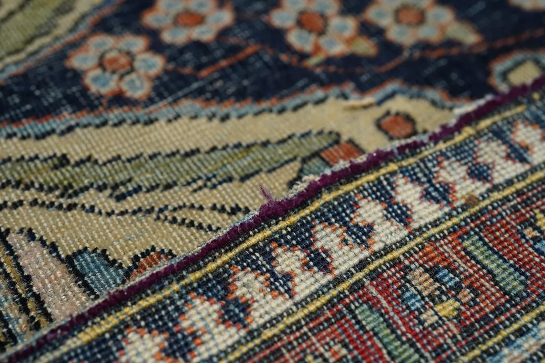 Antique Mohtasham Kashan Rug 4'1'' X 6'8'' - 5
