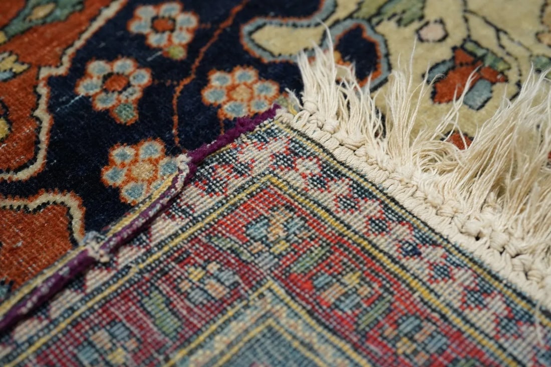 Antique Mohtasham Kashan Rug 4'1'' X 6'8'' - 6