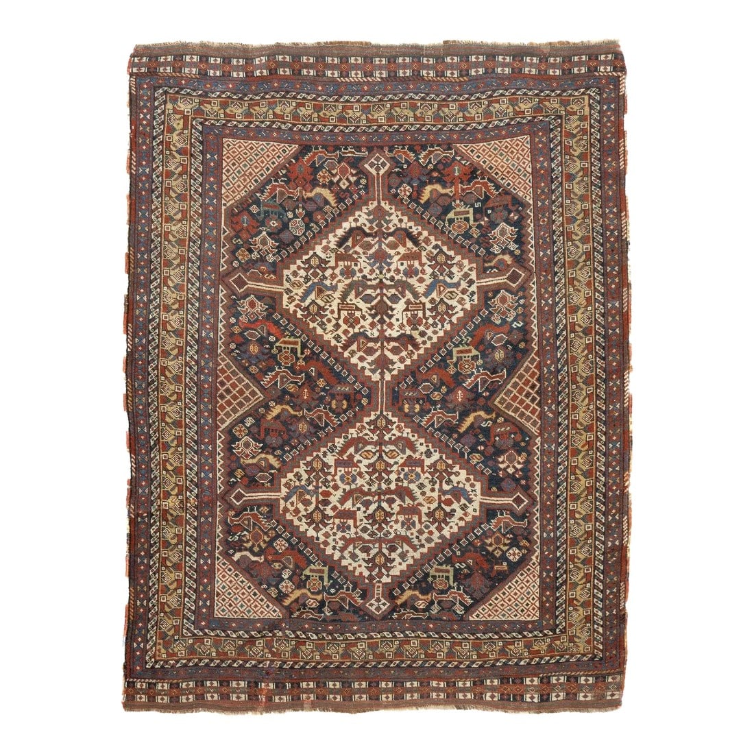 Late 18th Century Antique Persian Qashqai Rug 4'9'' x 6'4'' (1 of 12)