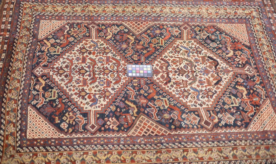 Late 18th Century Antique Persian Qashqai Rug 4'9'' x 6'4'' - 2