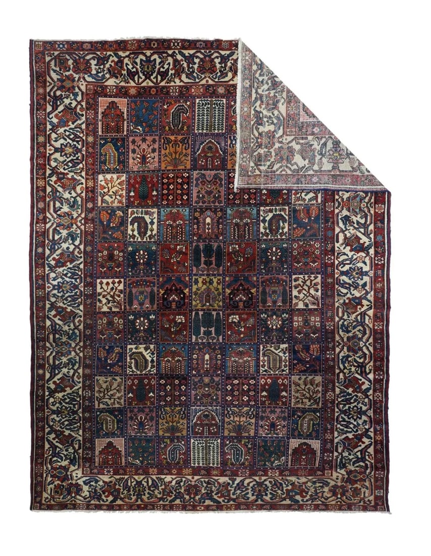 Antique Bakhtiari Rug 9'6'' x 13'0'' - 4