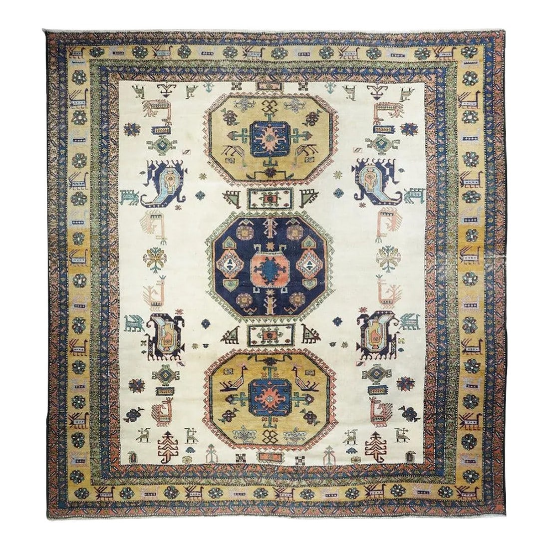 1960s Vintage Ardevil Rug 11'2'' x 11'8'' (1 of 12)