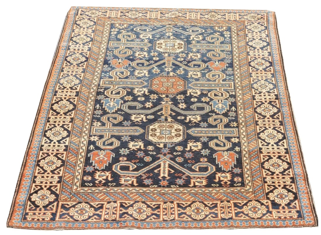 Late 18th Century Antique Caucasian Perpedil Rug 3'1'' x 3'11'' - 12