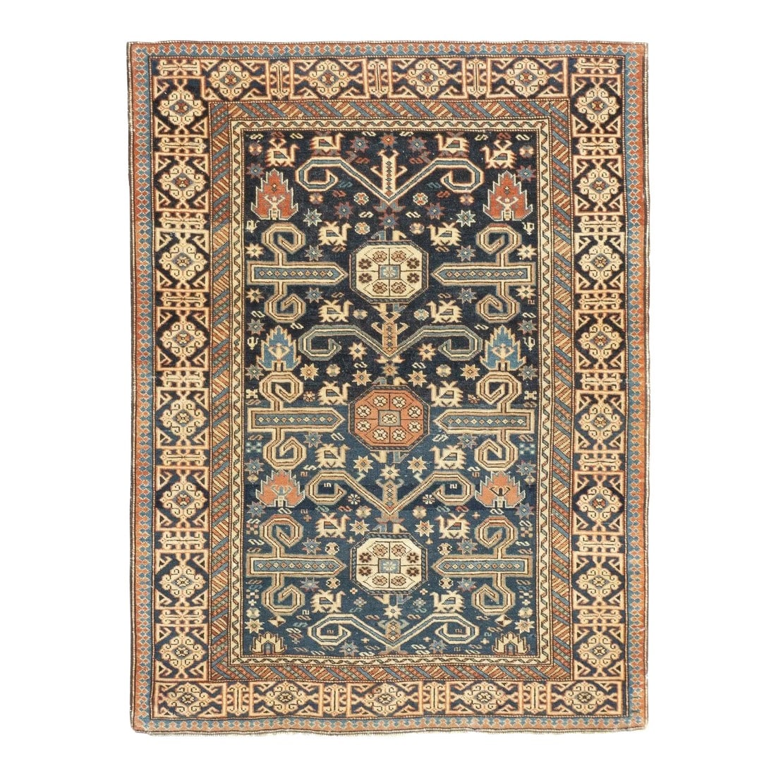 Late 18th Century Antique Caucasian Perpedil Rug 3'1'' x 3'11'' (1 of 12)