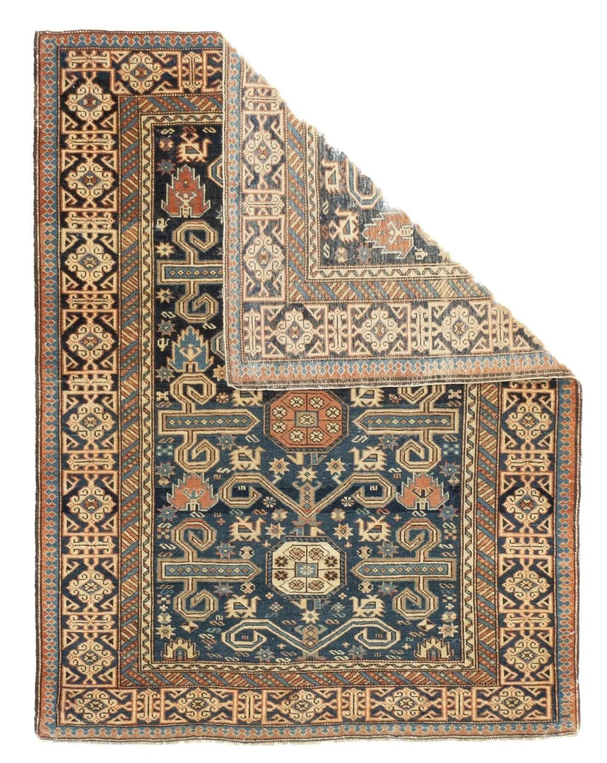 Late 18th Century Antique Caucasian Perpedil Rug 3'1'' x 3'11'' - 5