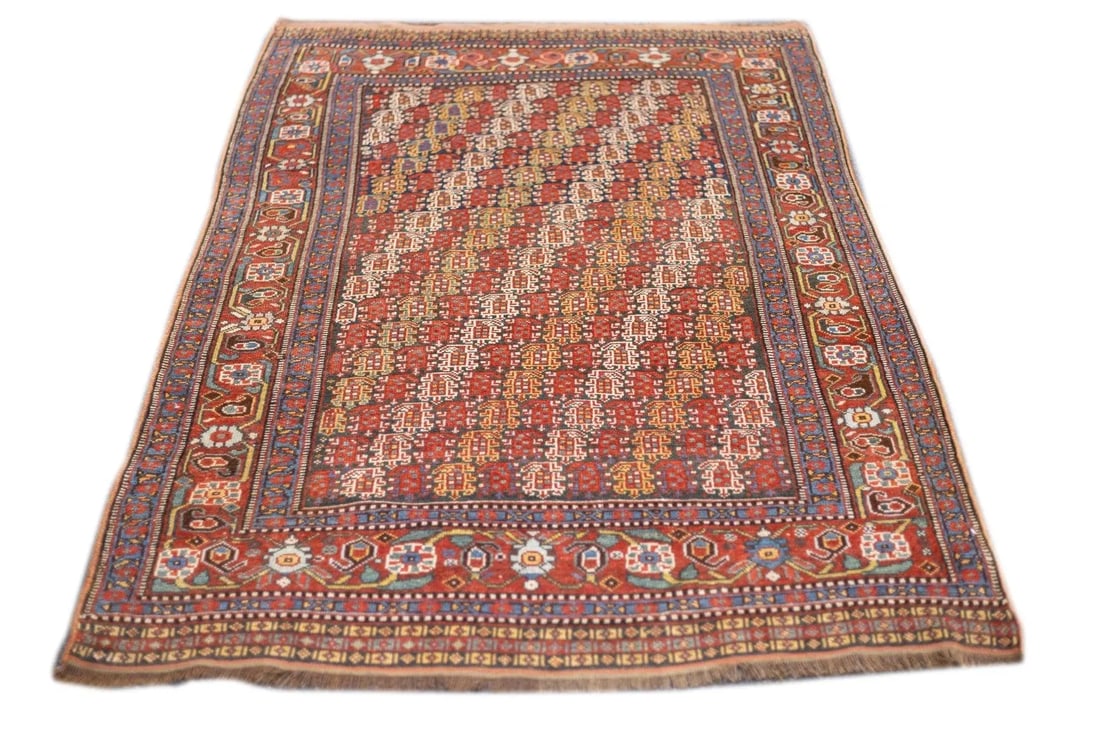Late 18th Century Antique Persian Khamseh Rug 4'3'' x 6'4'' - 2