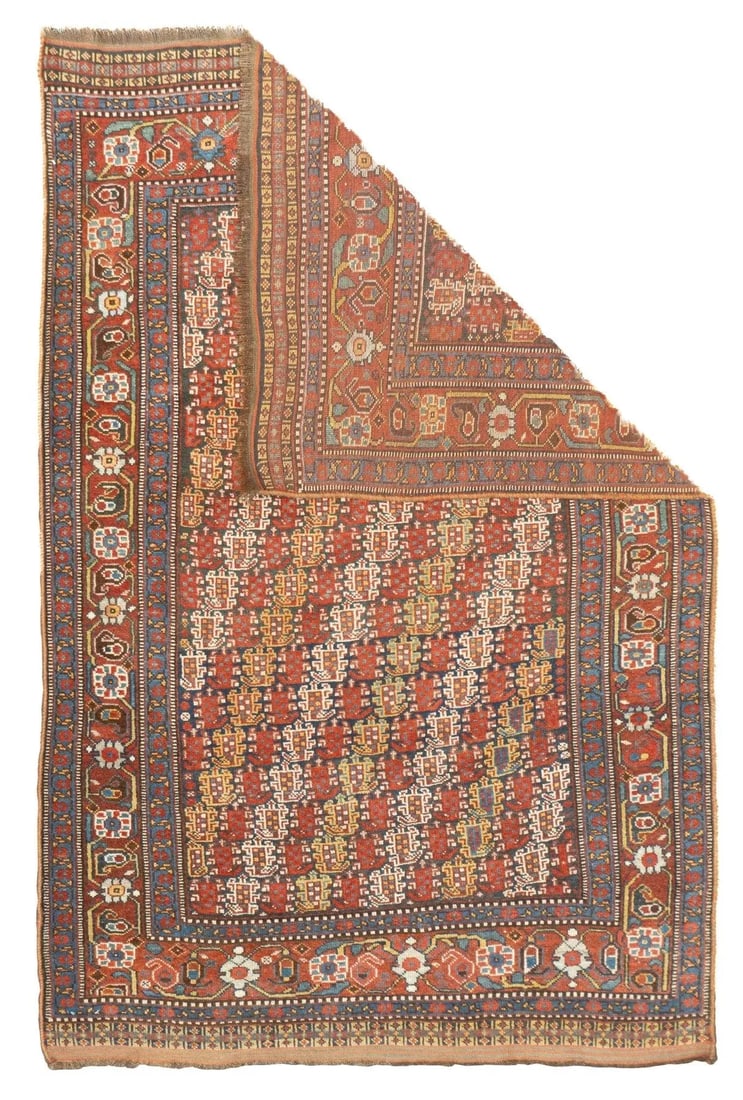 Late 18th Century Antique Persian Khamseh Rug 4'3'' x 6'4'' - 5