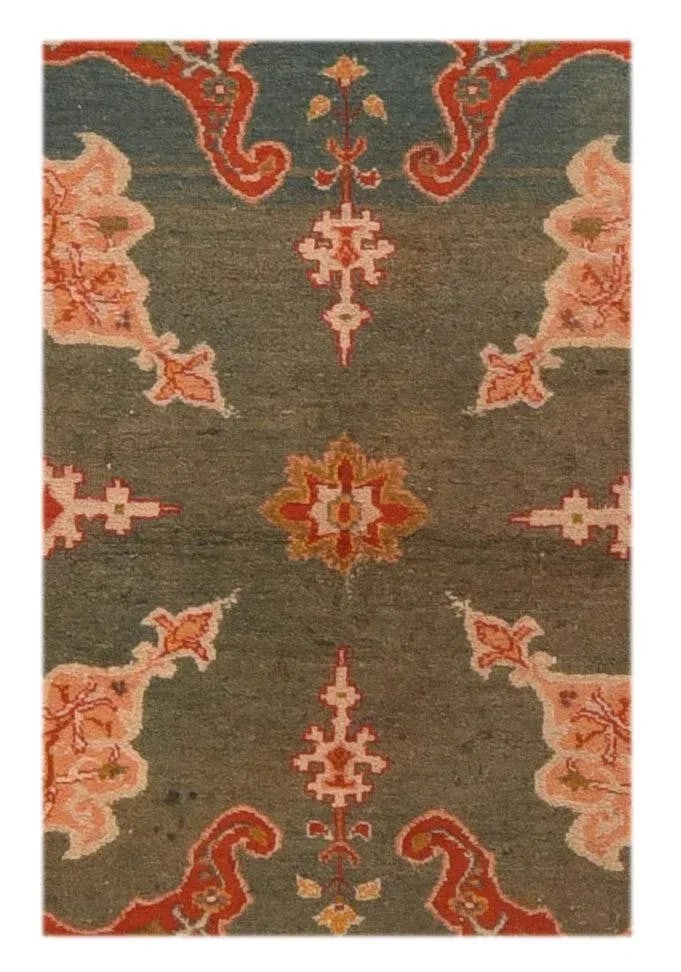 Late 18th Century Antique Persian Agra Rug 3'8'' x 4'4'' - 3