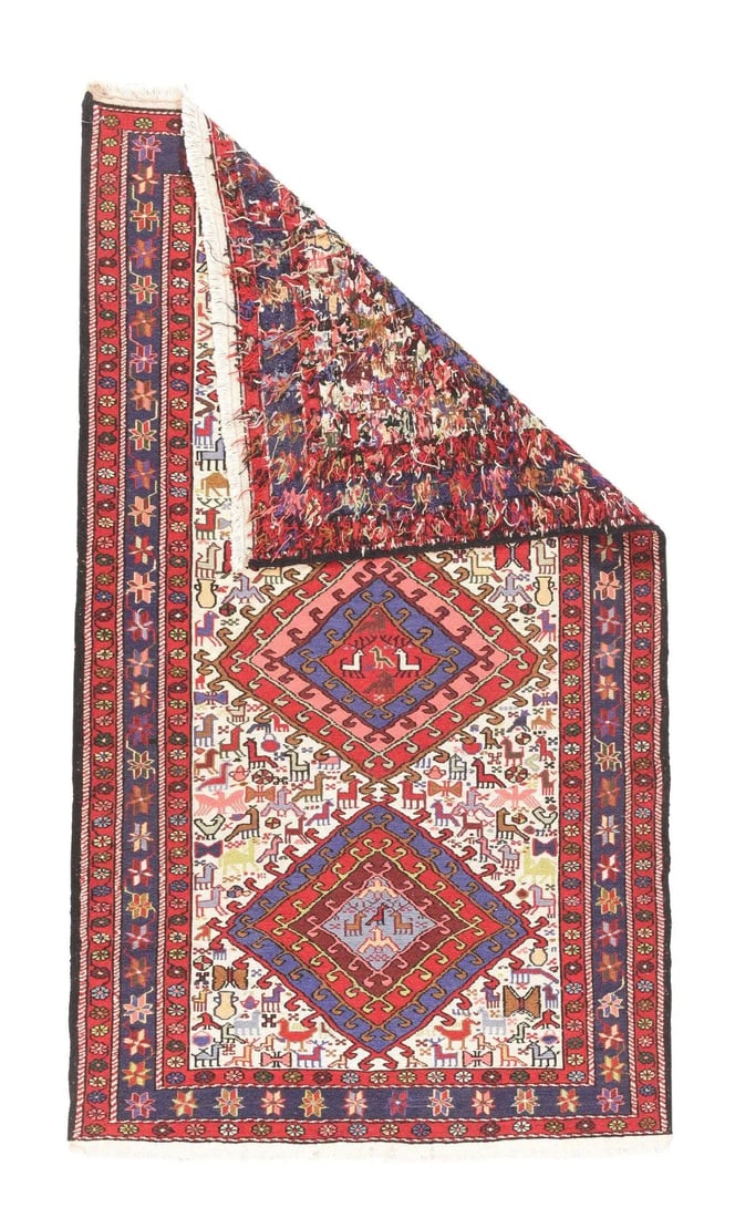 Vintage Persian Sumak Rug 3'8'' X 6'5'' - 2