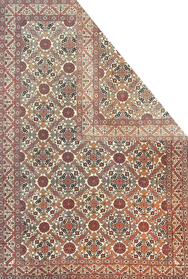 Extremely Fine Antique Persian Tehran Wool Rug 7'3'' X 10'0'' - 2