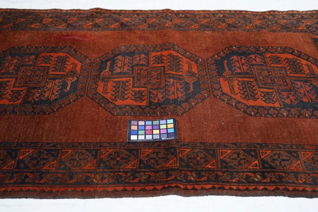 Vintage Afghan Rug 3'9'' X 5'5'' - 5