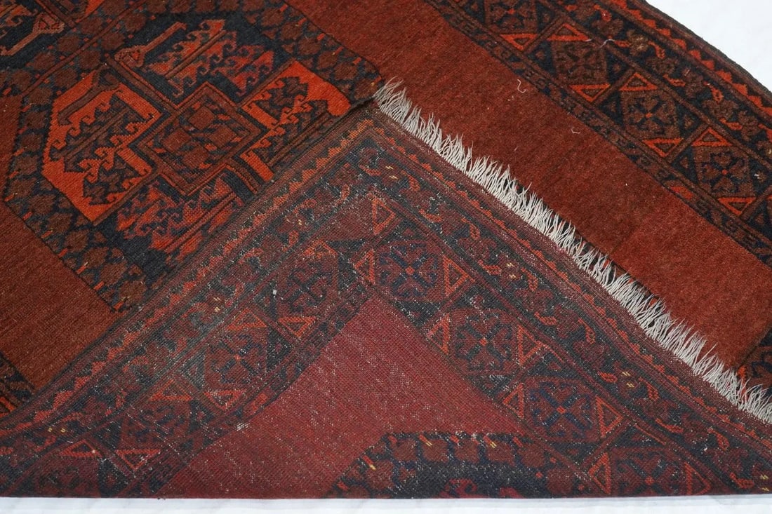 Vintage Afghan Rug 3'9'' X 5'5'' - 7
