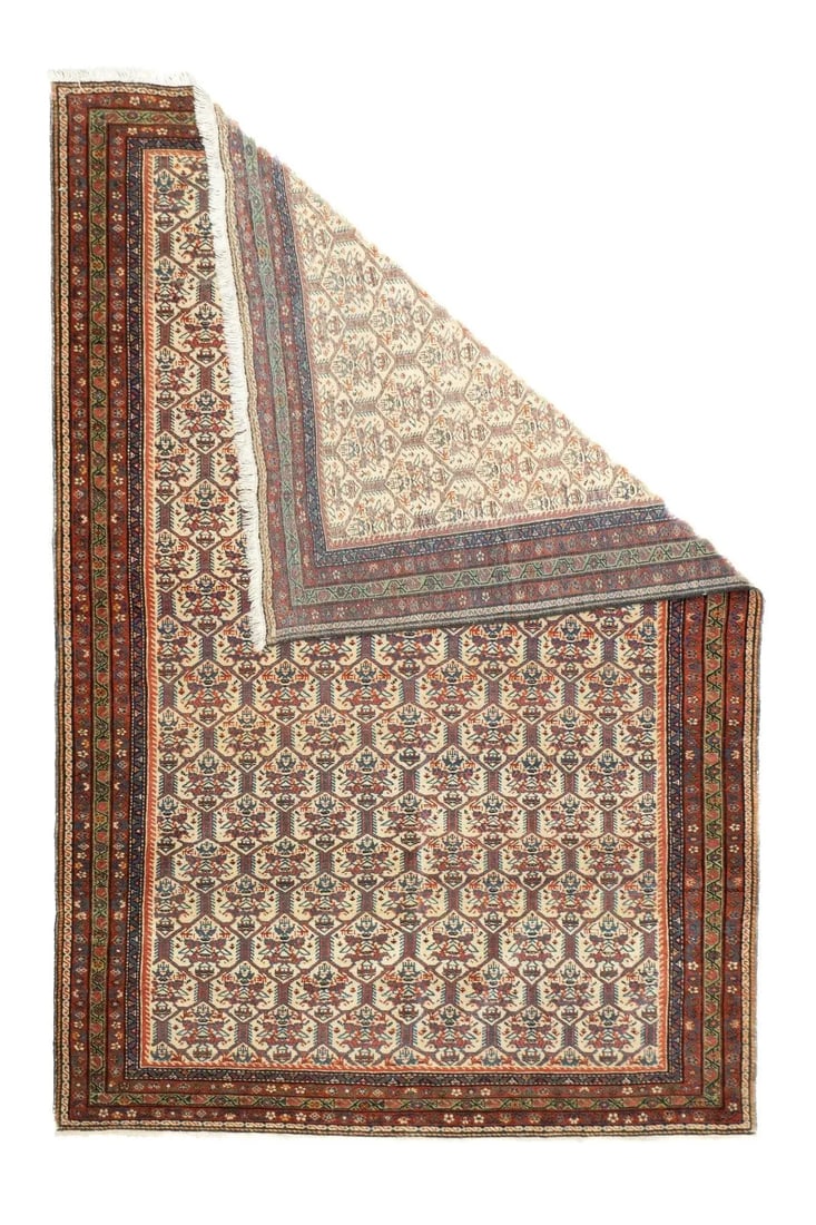 Late 18th Century Antique Persian Farahan Rug 4'4'' x 6'6'' - 5