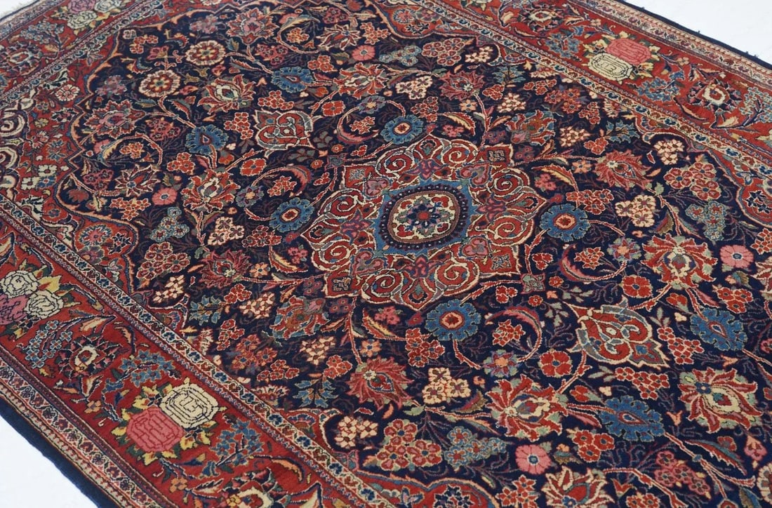 Vintage Persian Kashan Rug 4'8'' X 7'7'' - 10