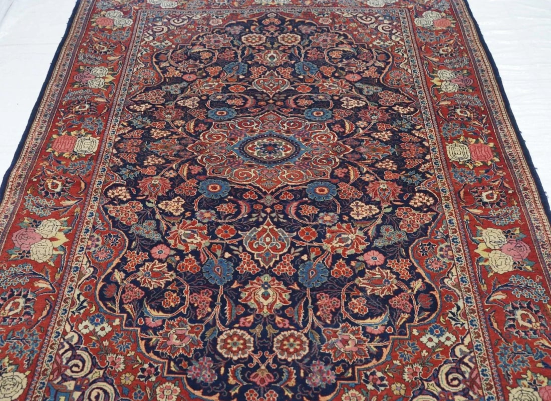 Vintage Persian Kashan Rug 4'8'' X 7'7'' - 8