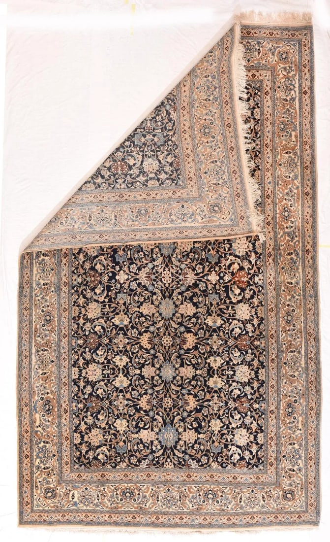 Extremely Fine Persian Habibian Wool and Silk Rug 5'5'' X 9'0'' - 2
