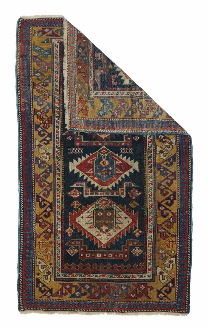 Late 18th Century Antique Caucasian Karakashli Rug 2'9'' x 5' - 2