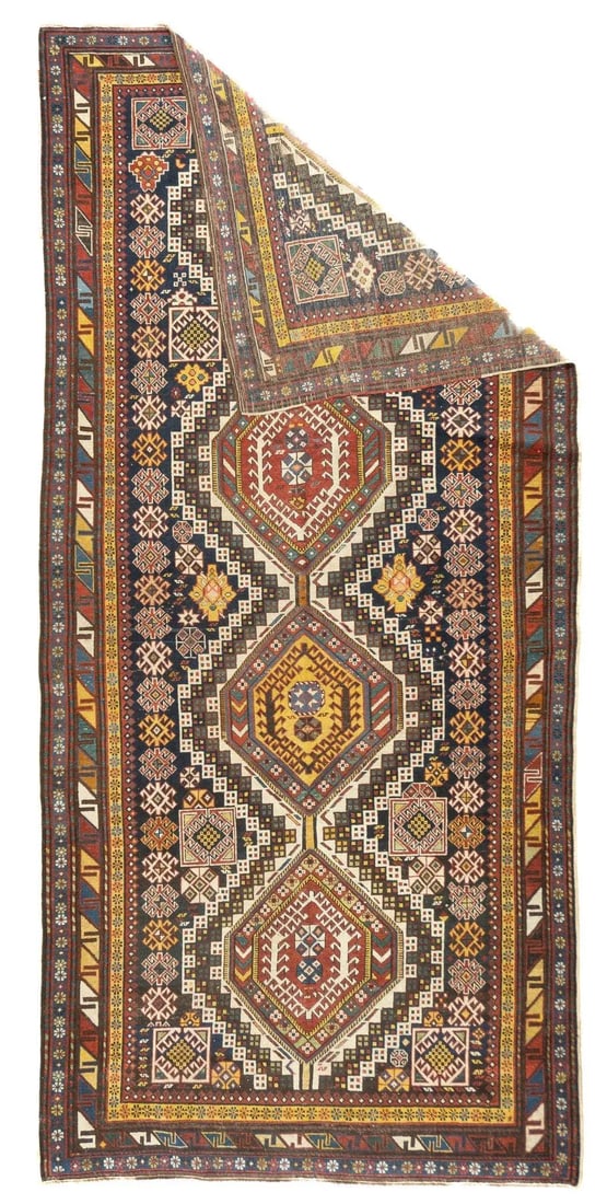 Late 18th Century Antique Caucasian Kuba Rug 4'9'' x 10' - 2