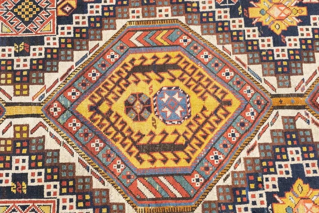 Late 18th Century Antique Caucasian Kuba Rug 4'9'' x 10' - 5