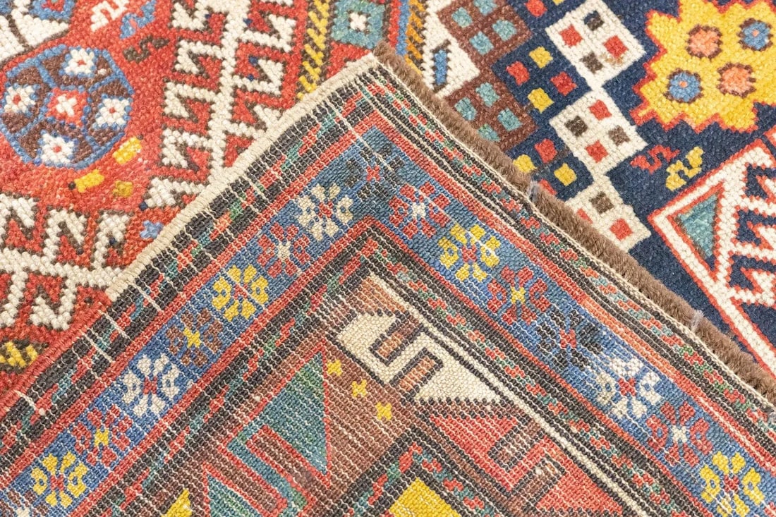 Late 18th Century Antique Caucasian Kuba Rug 4'9'' x 10' - 7