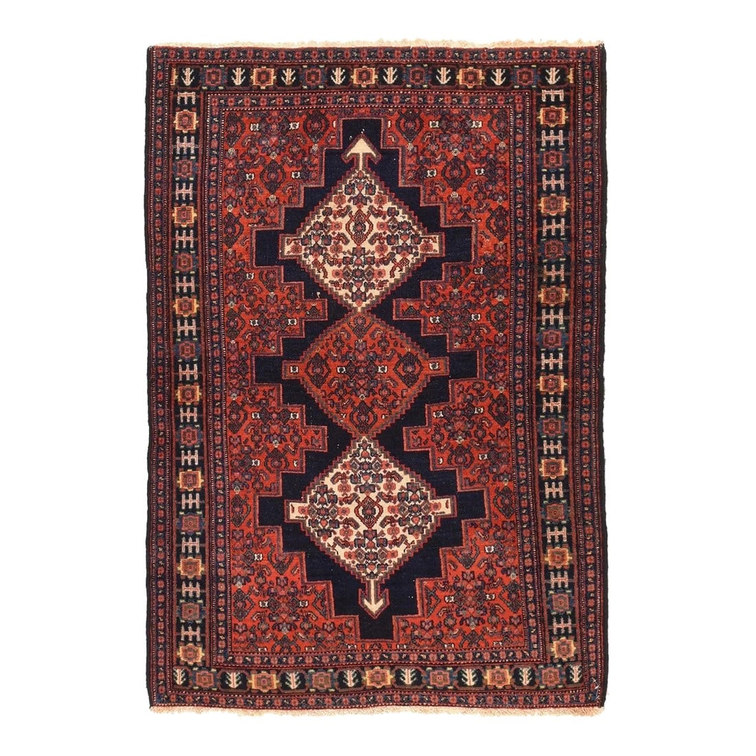 Antique Senneh Rug 3'5'' x 4'9'' (1 of 2)