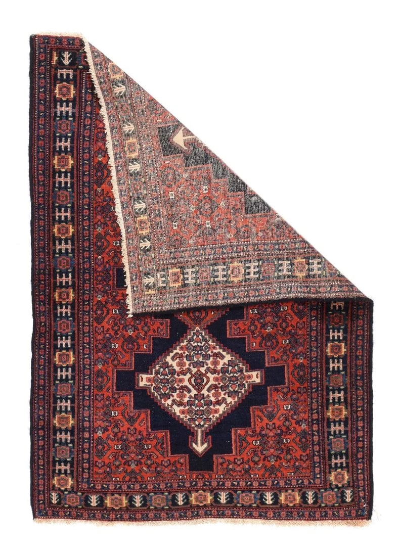 Antique Senneh Rug 3'5'' x 4'9'' - 2