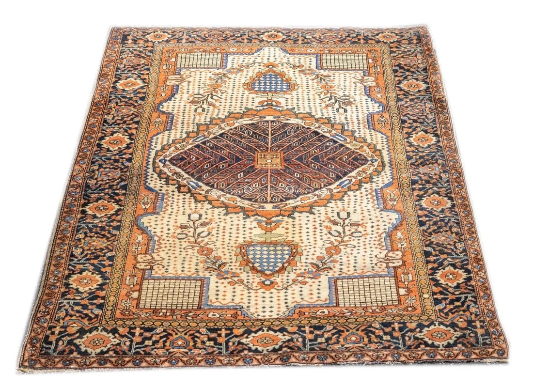 Late 18th Century Antique Persian Farahan Sarouk Rug 3'4'' x 4'11'' - 3