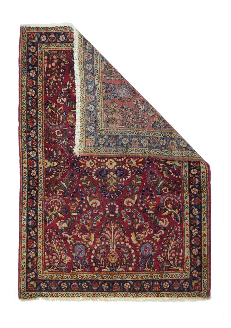 Antique Sarouk Rug 3'4'' x 5'0'' - 5