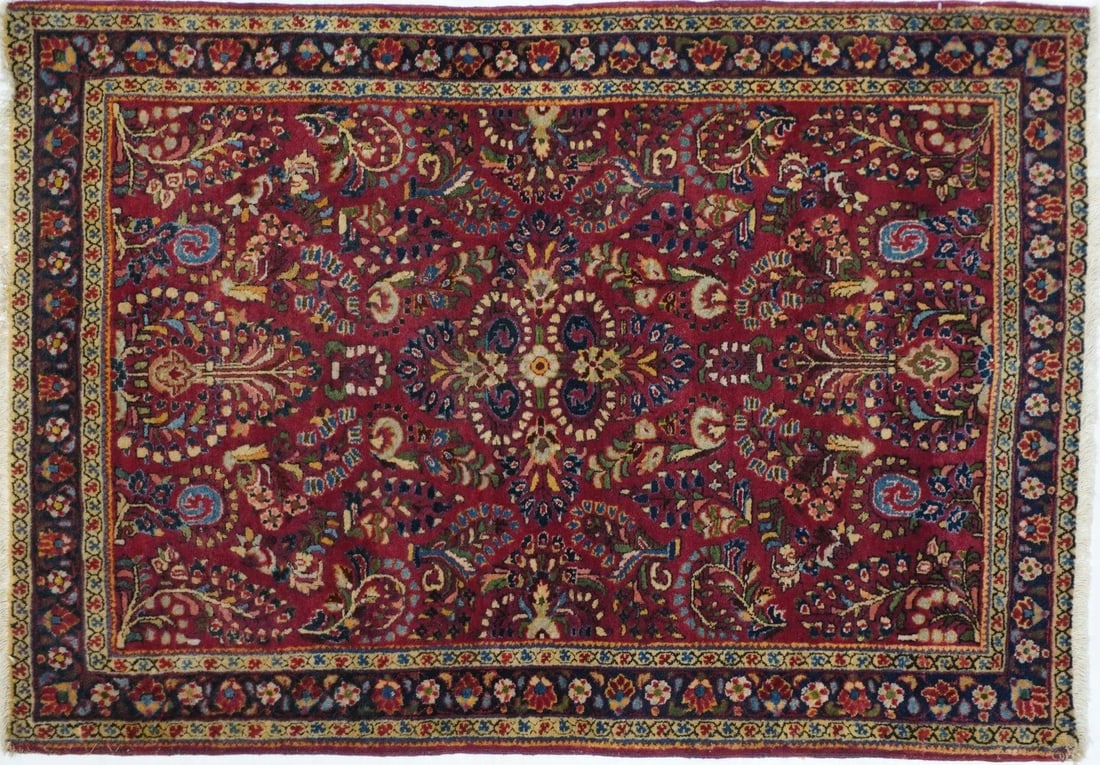 Antique Sarouk Rug 3'4'' x 5'0'' - 7