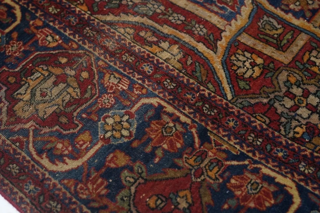 Antique Mohtasham Kashan Rug 4'2'' X 6'6'' - 8