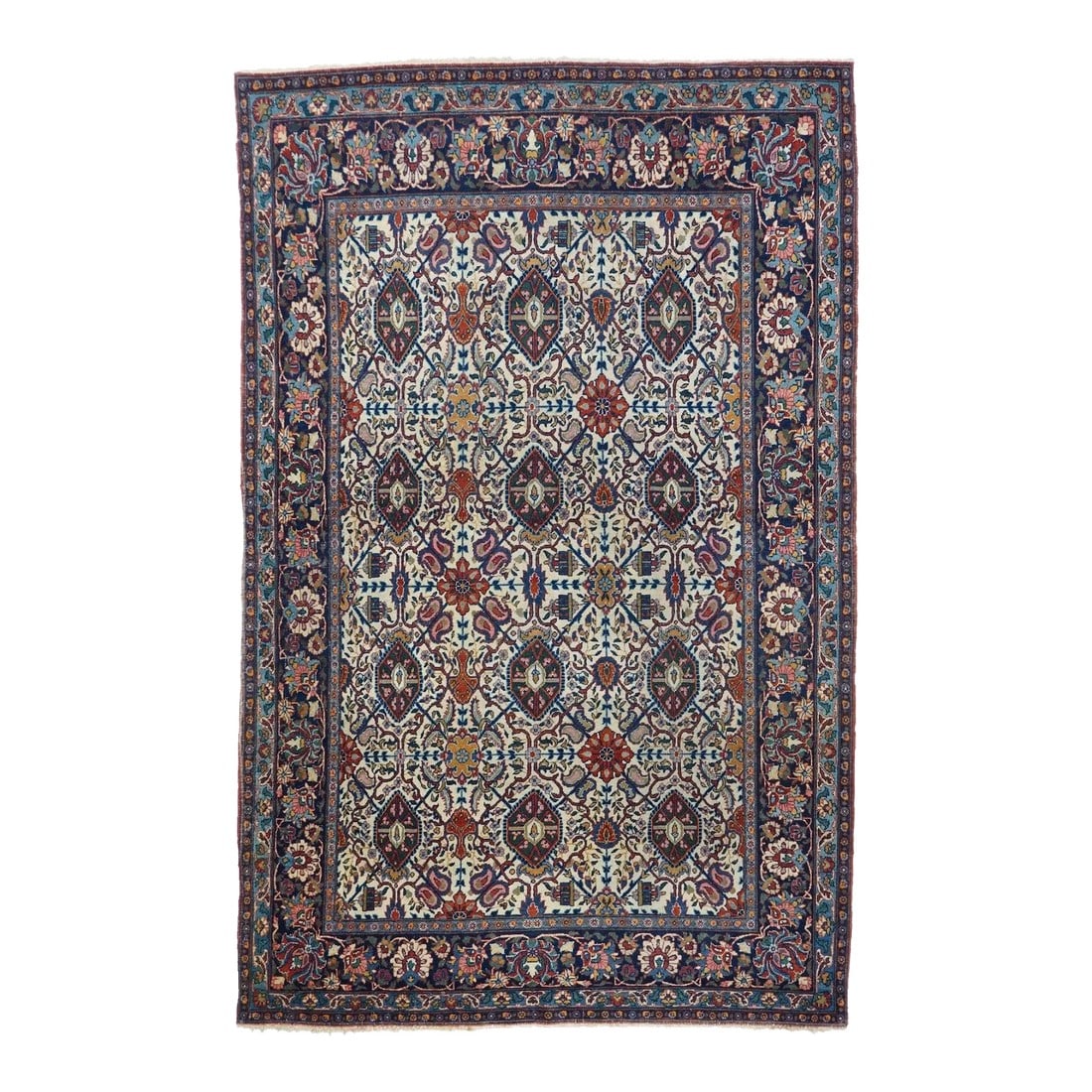 Antique Persian Dabir Kashan Rug 4'4'' x 6'10'' (1 of 6)