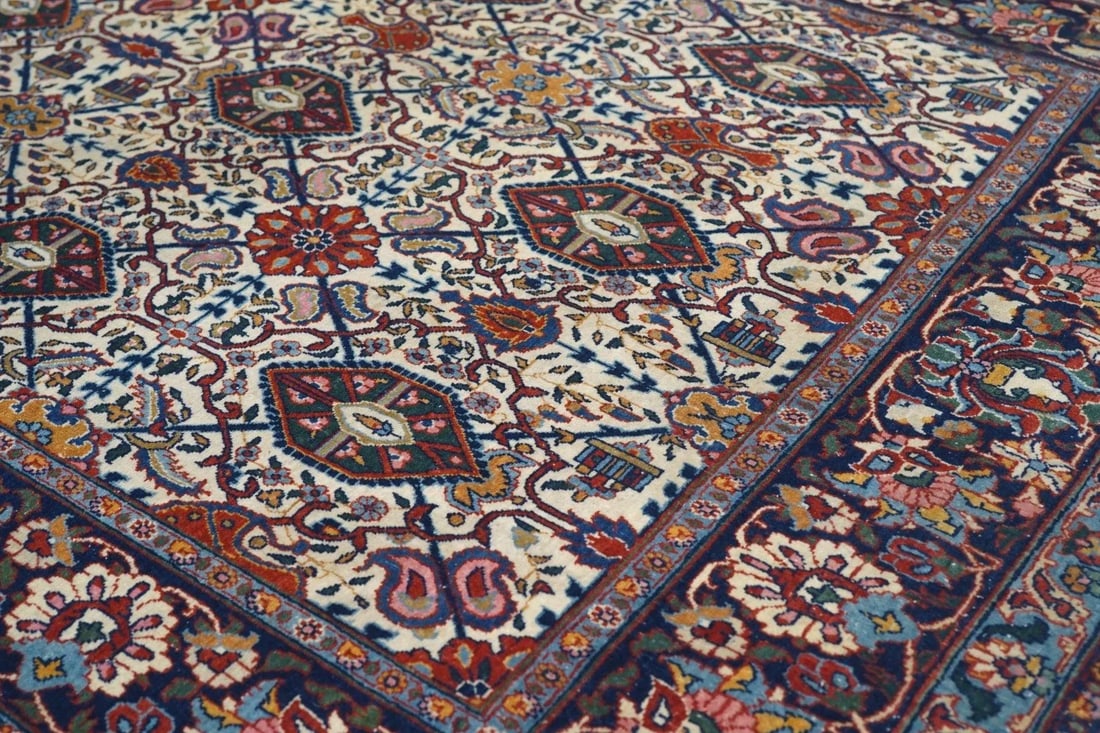 Antique Persian Dabir Kashan Rug 4'4'' x 6'10'' - 3