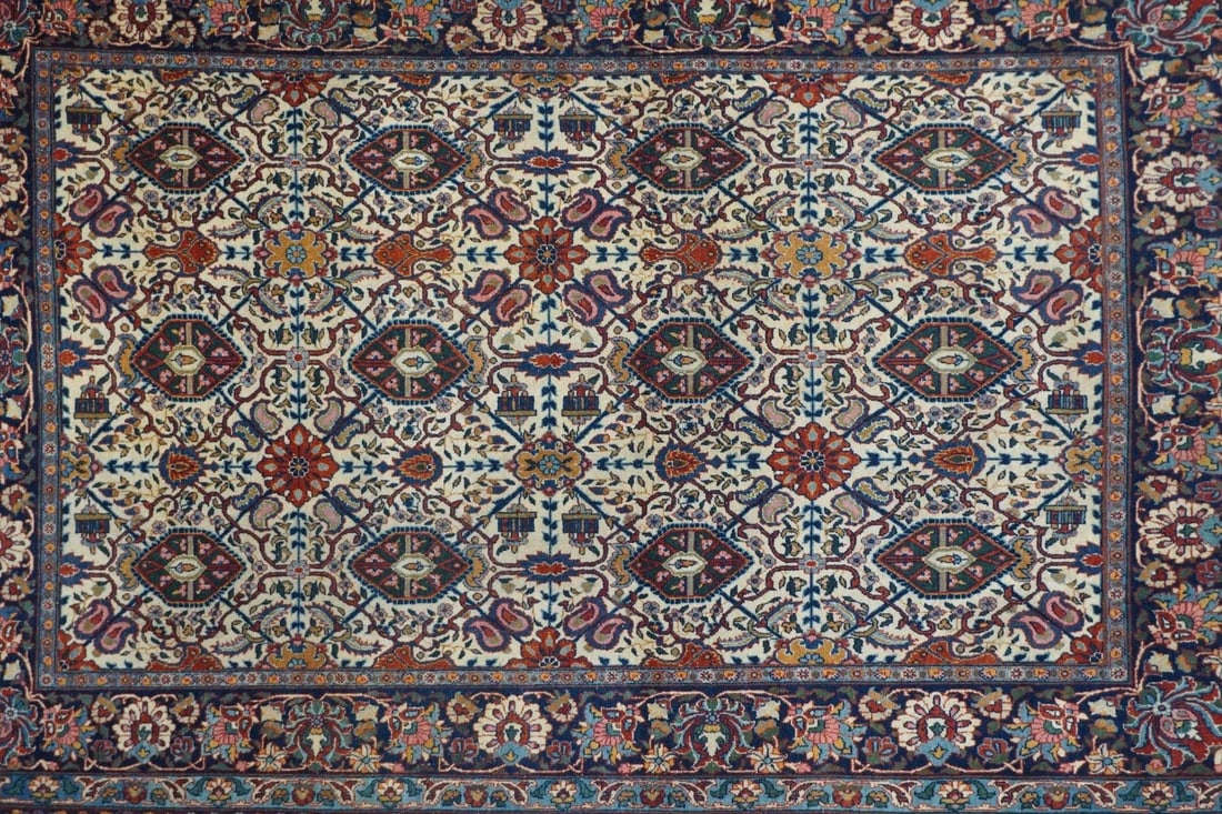 Antique Persian Dabir Kashan Rug 4'4'' x 6'10'' - 6