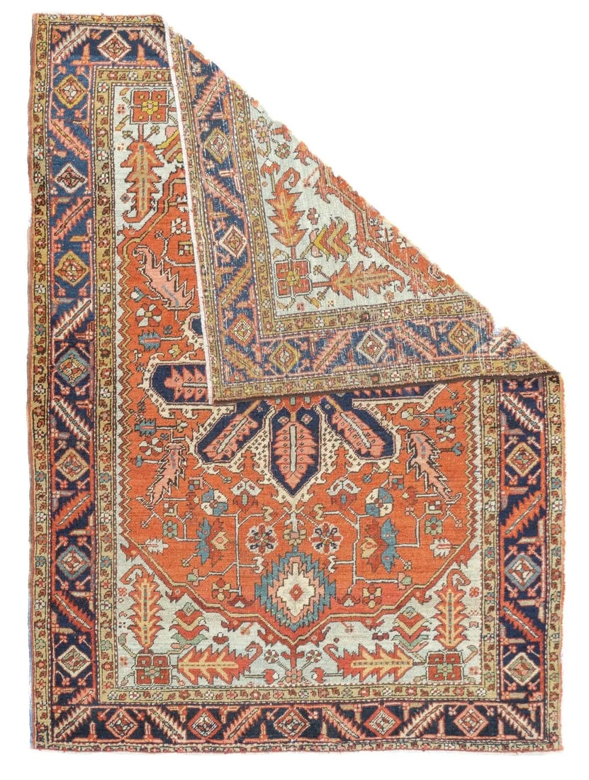 Late 18th Century Antique Persian Serapi Rug 5'1'' x 6'11'' - 5