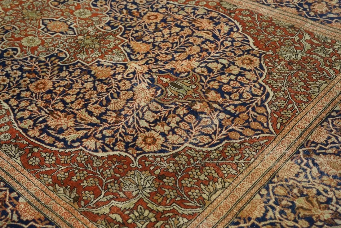 Antique Mohtasham Kashan Rug 4'3'' X 6'9'' - 10