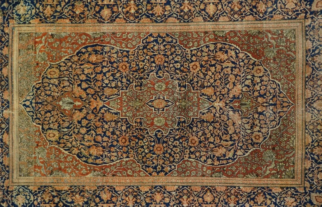 Antique Mohtasham Kashan Rug 4'3'' X 6'9'' - 5