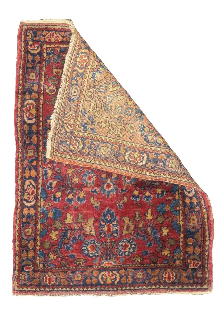 Antique Persian Sarouk Rug 2'0" X 2'7'' - 2
