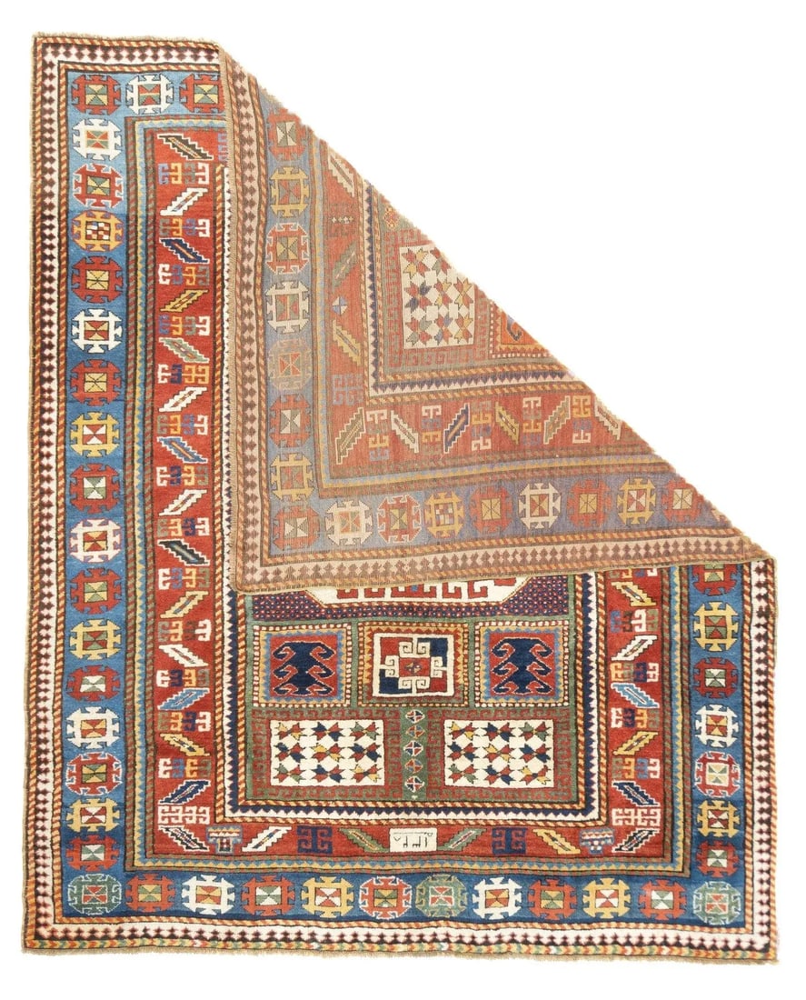 Antique Caucasian Kazak Rug 6'5'' X 7'11'' - 2